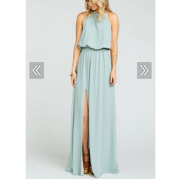 Show Me Your MuMu Dresses & Skirts - Heather Halter Silver Sage